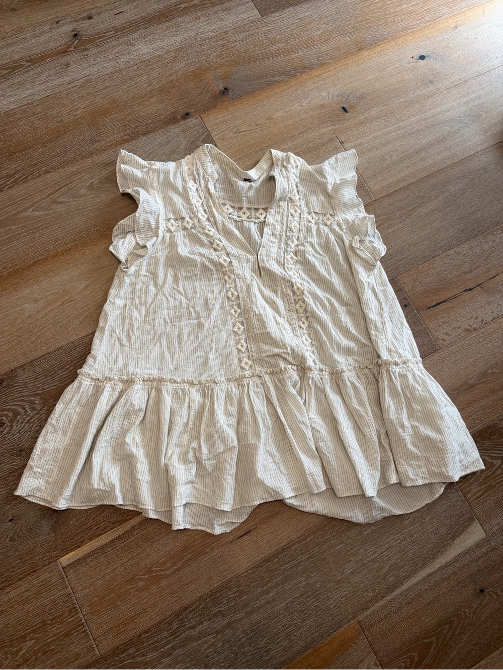 Free People Large Tunic Blouse White Stripes